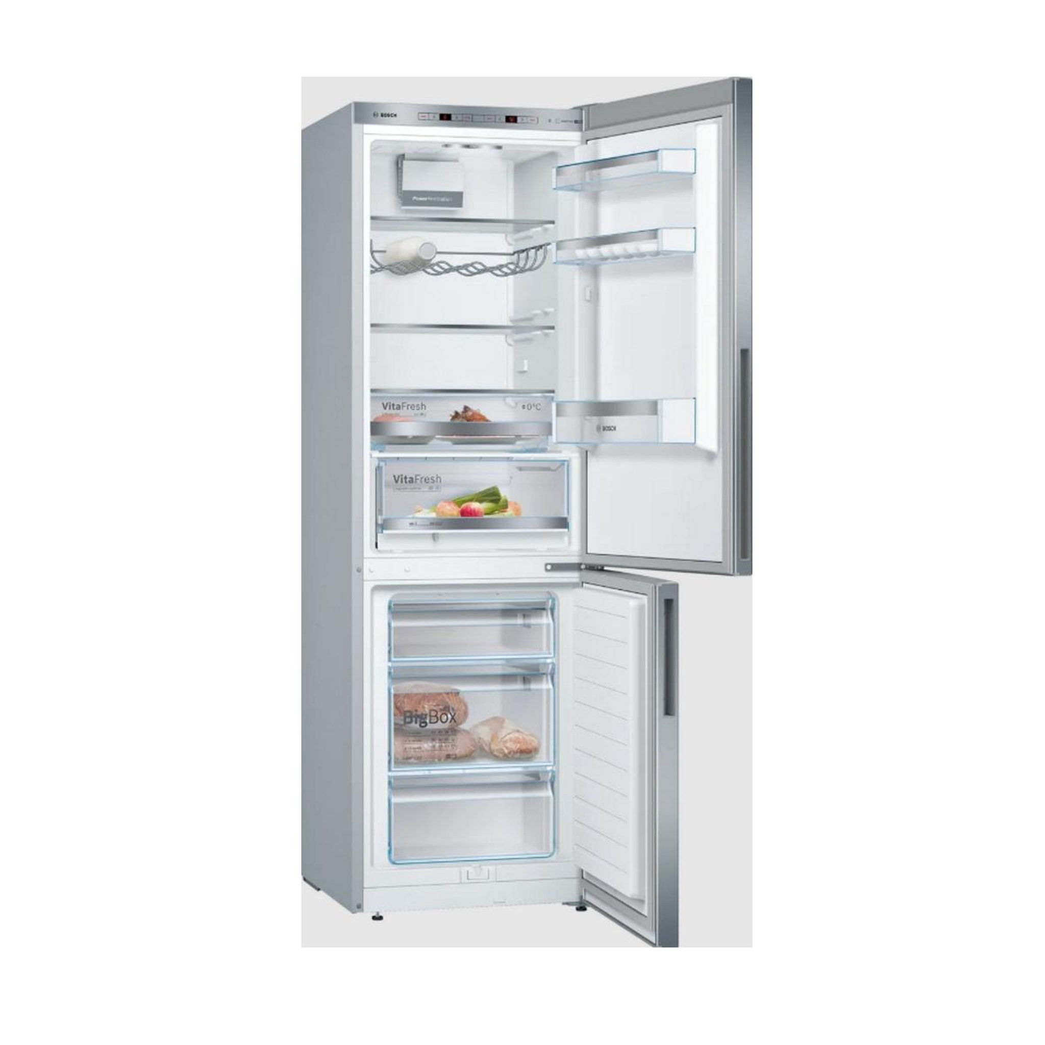 Voir la diapositive 3 : BOSCH Réfrigérateur combiné 60cm 308l metal look - KGE36ALCA