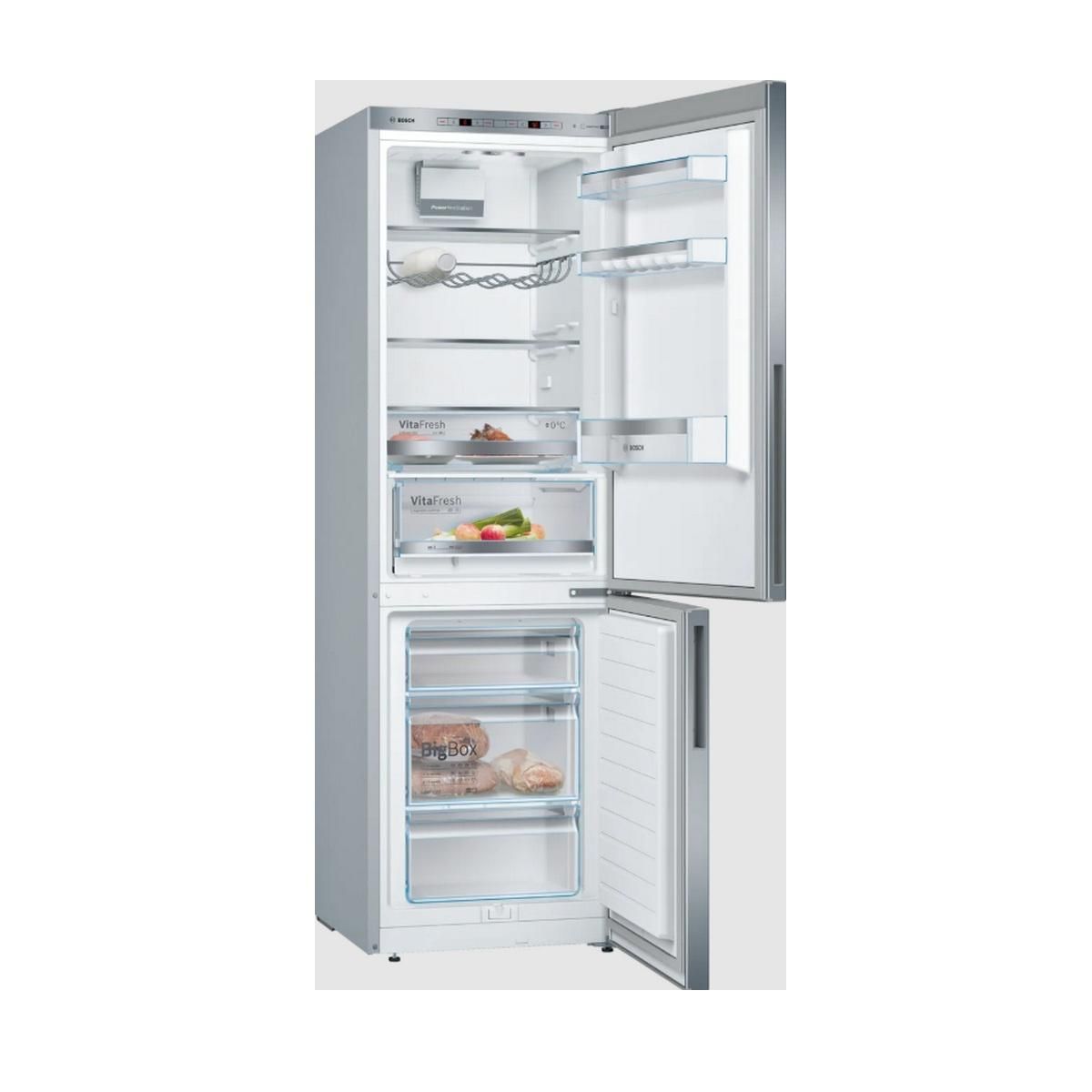 BOSCH Réfrigérateur combiné 60cm 308l metal look - KGE36ALCA