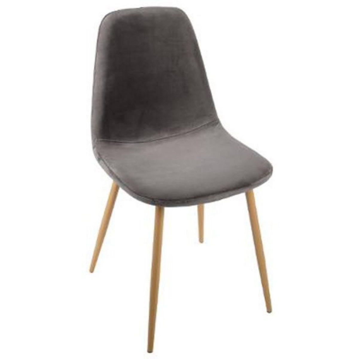 ATMOSPHERA Lot de 4 Chaises en Velours  Roka  85cm Gris