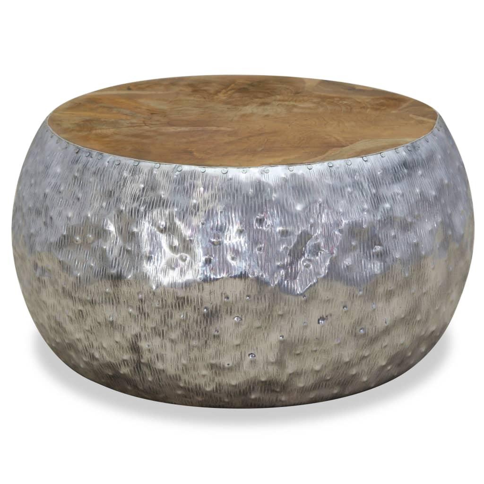 Voir la diapositive 4 : VIDAXL Table basse aluminium teck 60x60x30 cm