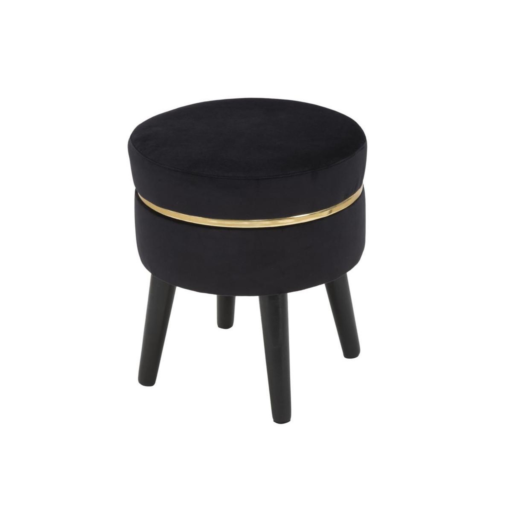 Voir la diapositive 3 : Paris Prix Tabouret design en velours  paris  40cm noir