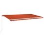 Voir la diapositive 2 : VIDAXL Auvent manuel retractable avec LED 600x300 cm Orange et marron