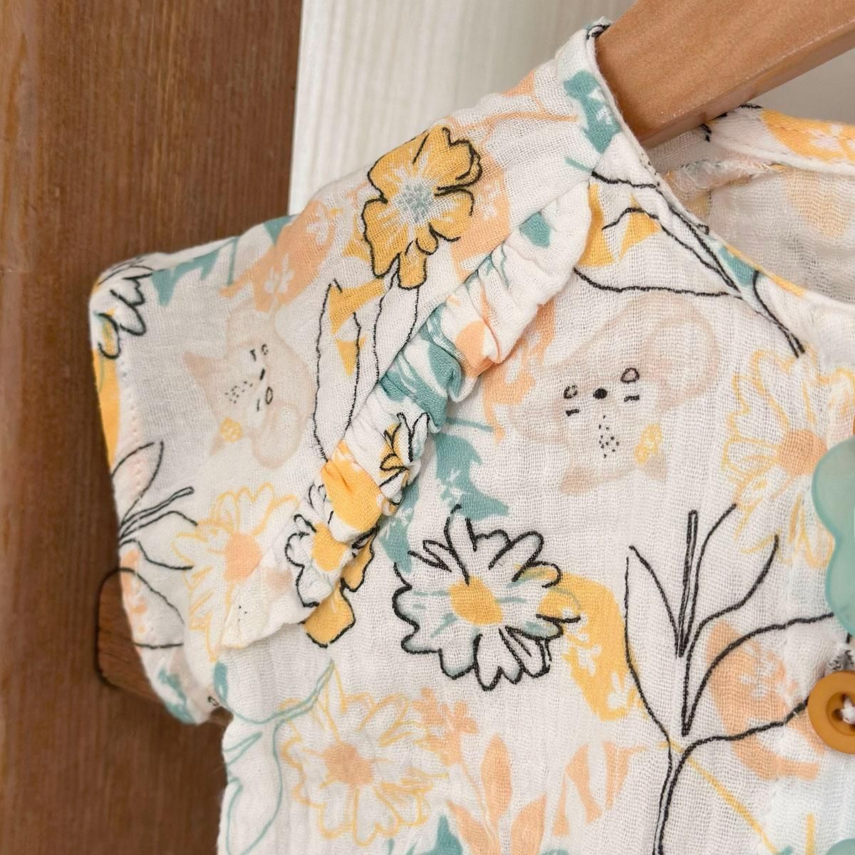 Petit Béguin Robe bébé en gaze de coton Capucine