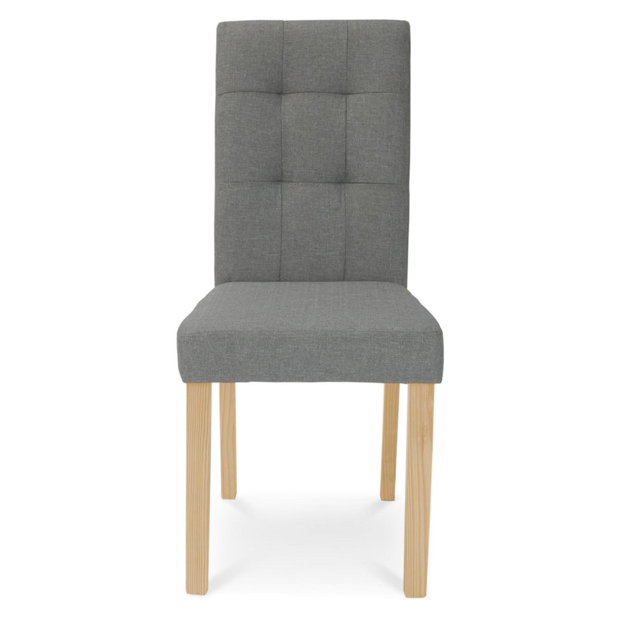 ID MARKET Lot de 4 chaises POLGA capitonnées grises pour salle à manger