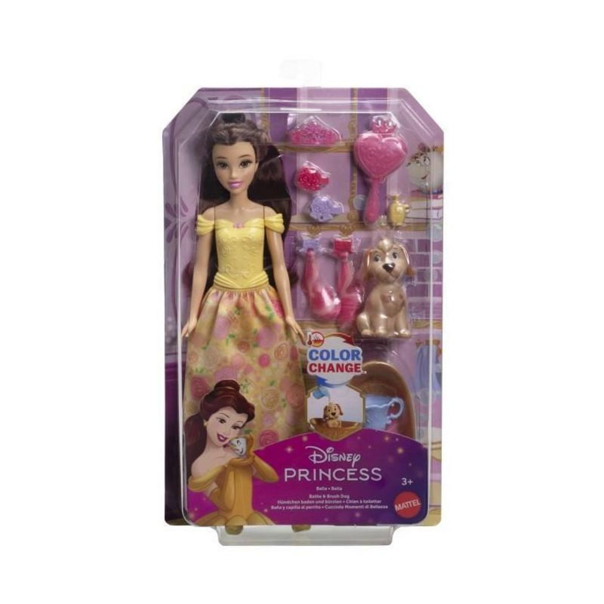 DISNEY PRINCESS Disney - Coffret Princesse Belle et son chien a toiletter - Avec baignoire - Disney Princess - JFC42