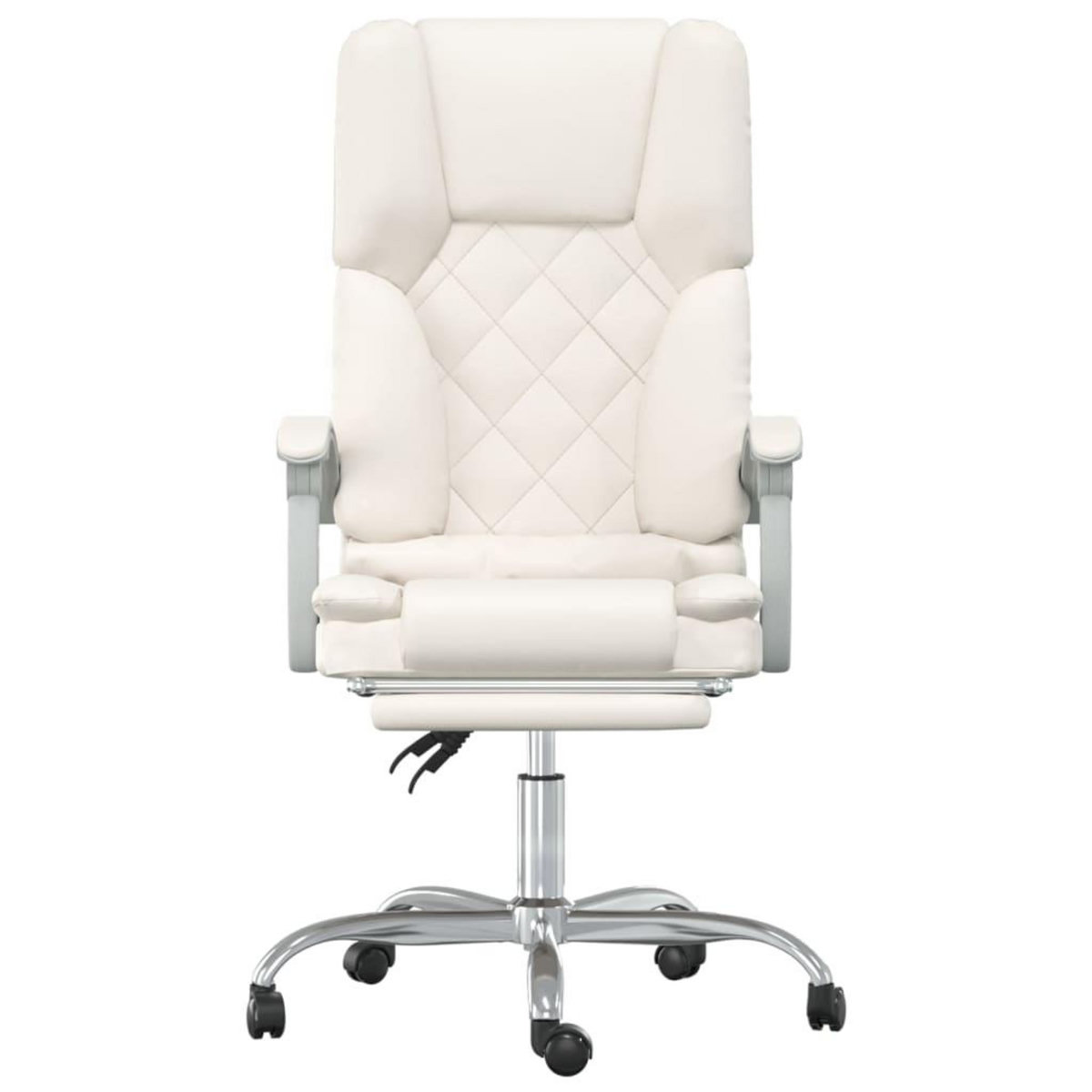 VIDAXL Fauteuil de massage inclinable de bureau Creme Similicuir
