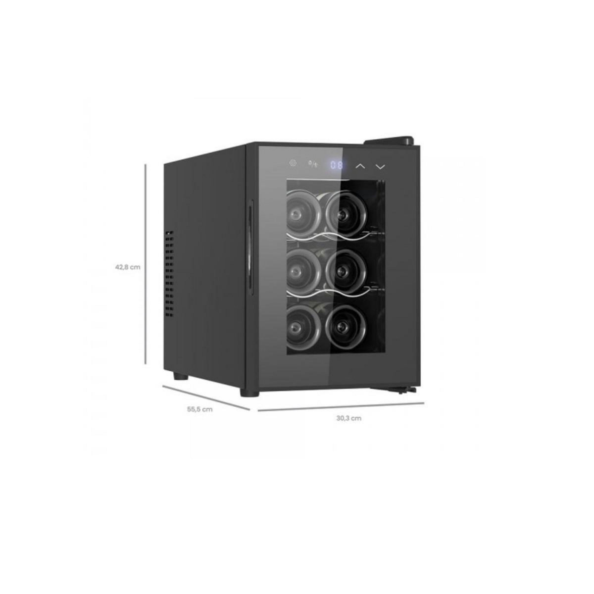 LIVOO Cave à vin de service 6 bouteilles noir - GS153