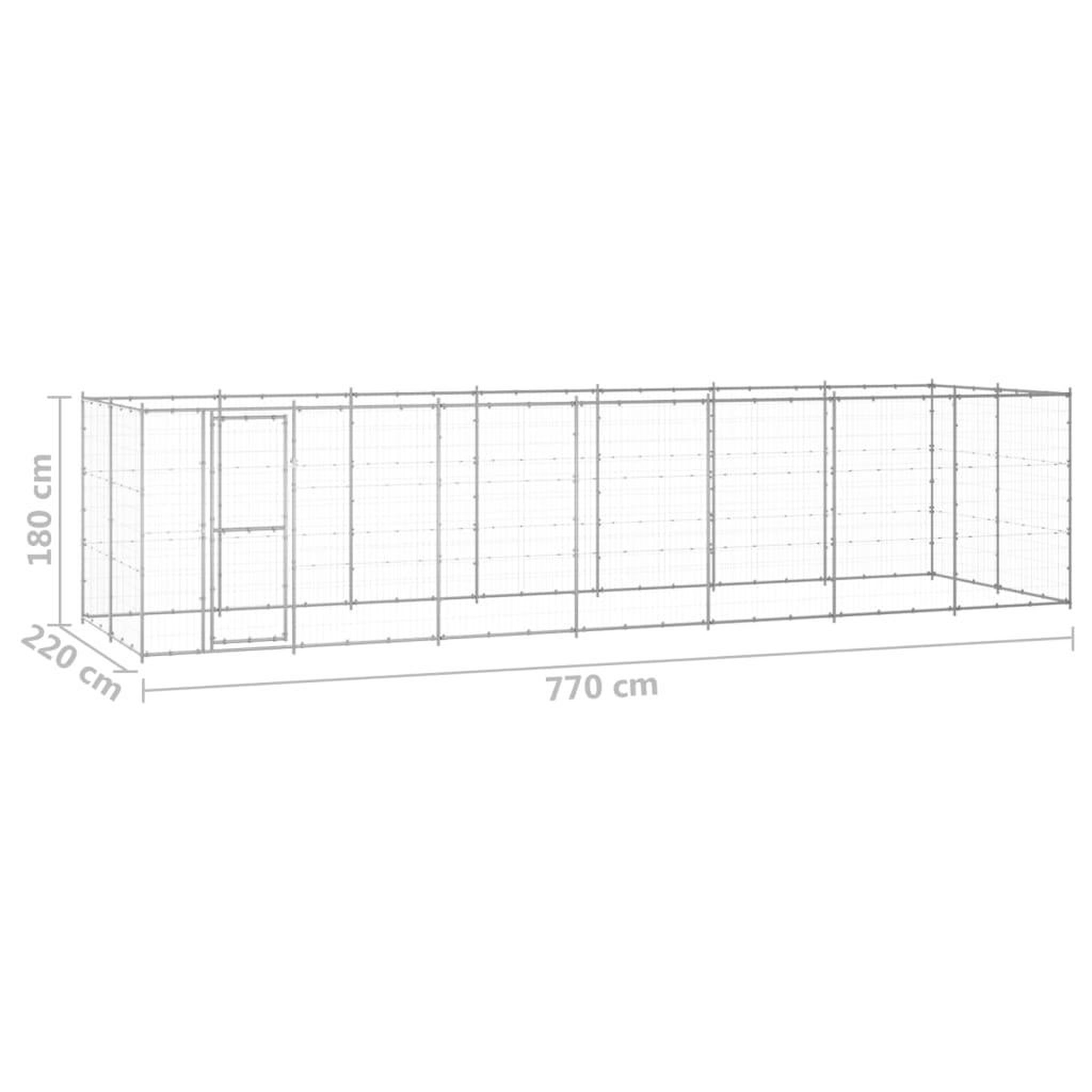 Voir la diapositive 6 : VIDAXL Chenil exterieur Acier galvanise 16,94 m²