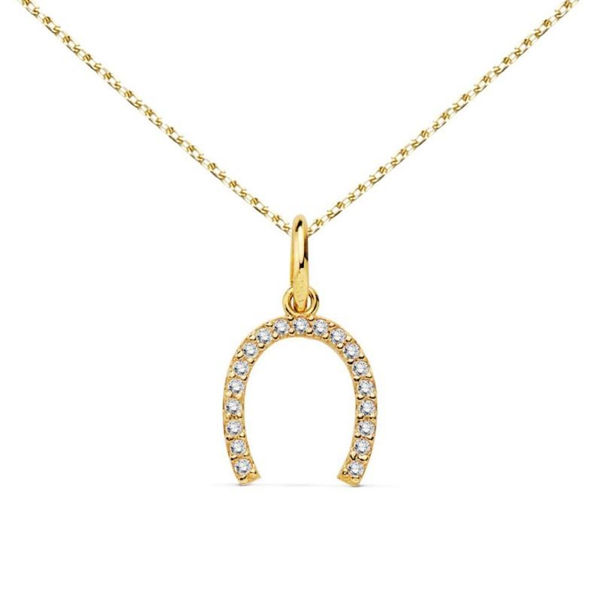 L'ATELIER D'AZUR Collier - Pendentif Or 18 Carats 750/000 Jaune  - Fer à Cheval - Chaine Dorée