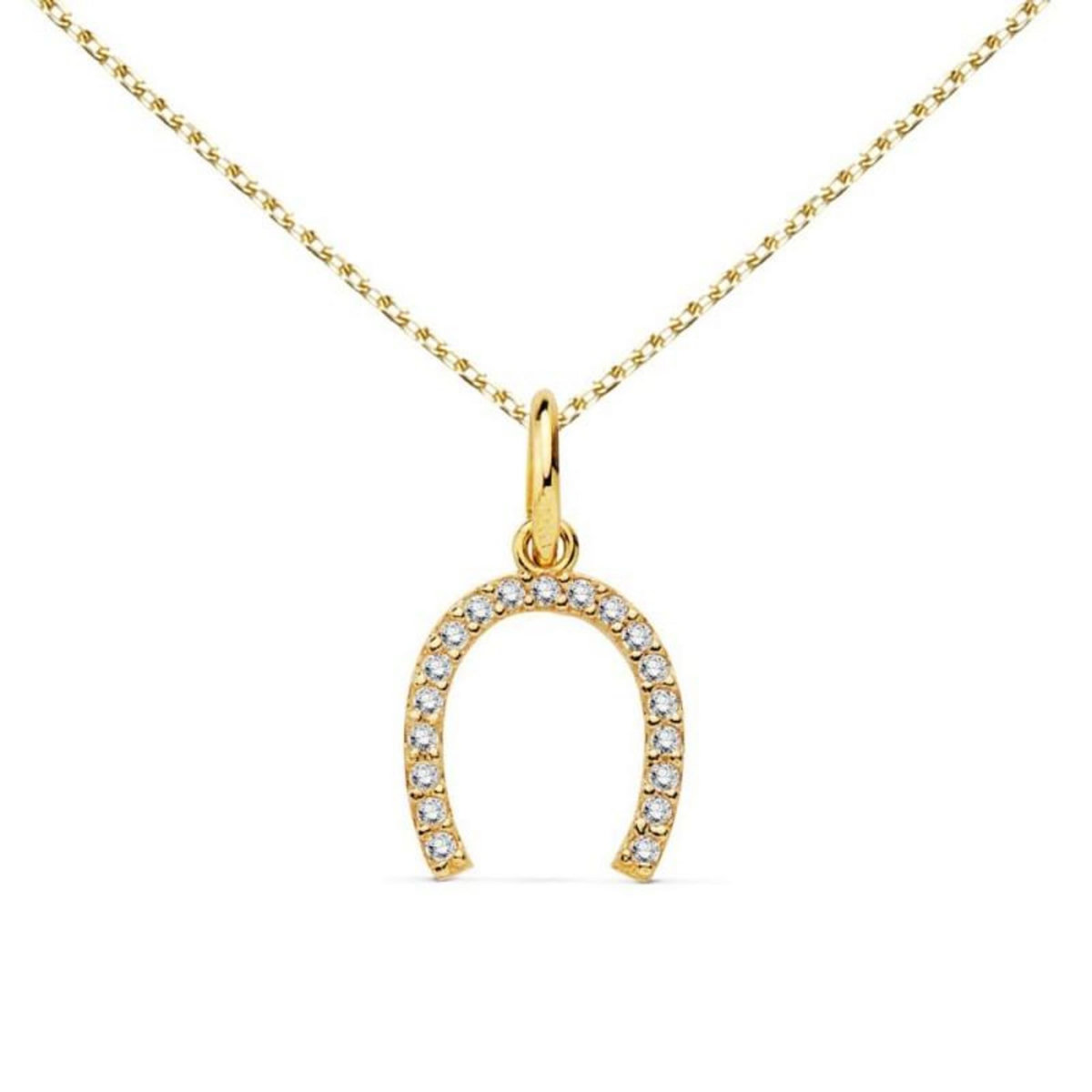 L'ATELIER D'AZUR Collier - Pendentif Or 18 Carats 750/000 Jaune  - Fer à Cheval - Chaine Dorée