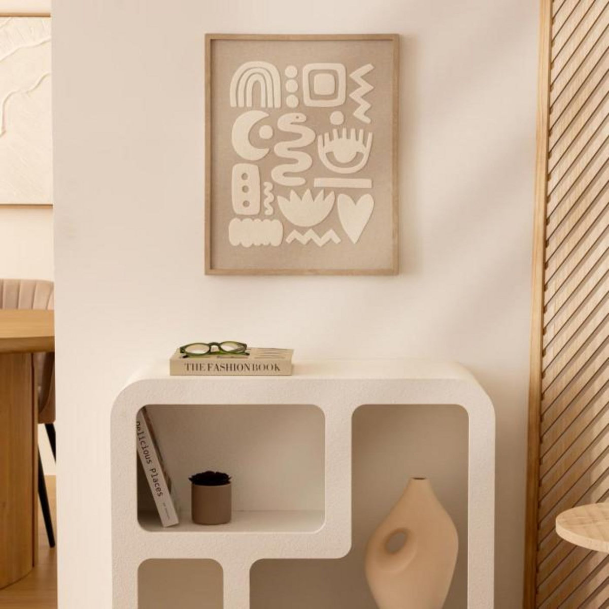 ATMOSPHERA Décoration Murale en Relief  Petra  50cm Beige