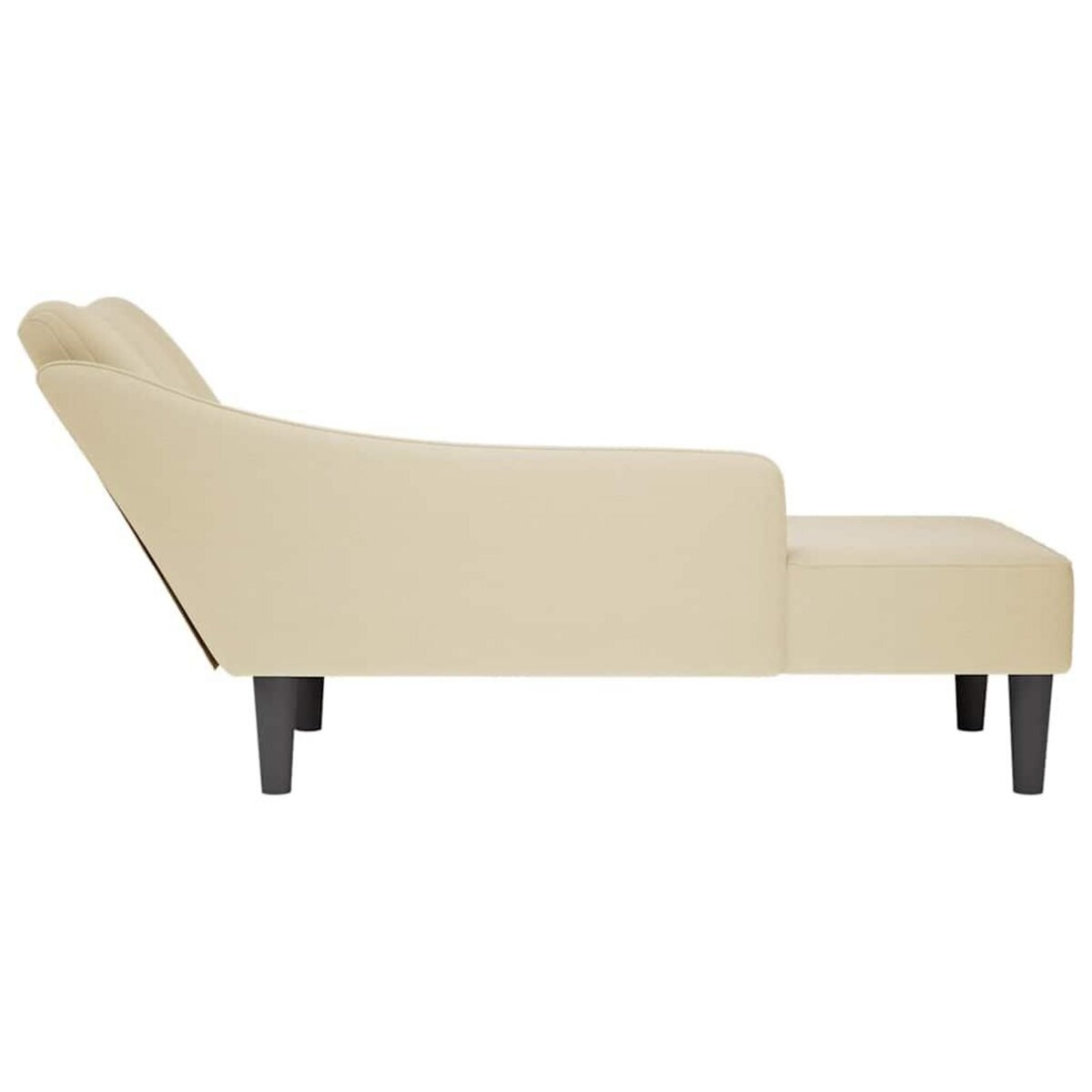 VIDAXL Fauteuil long avec accoudoir droit creme tissu