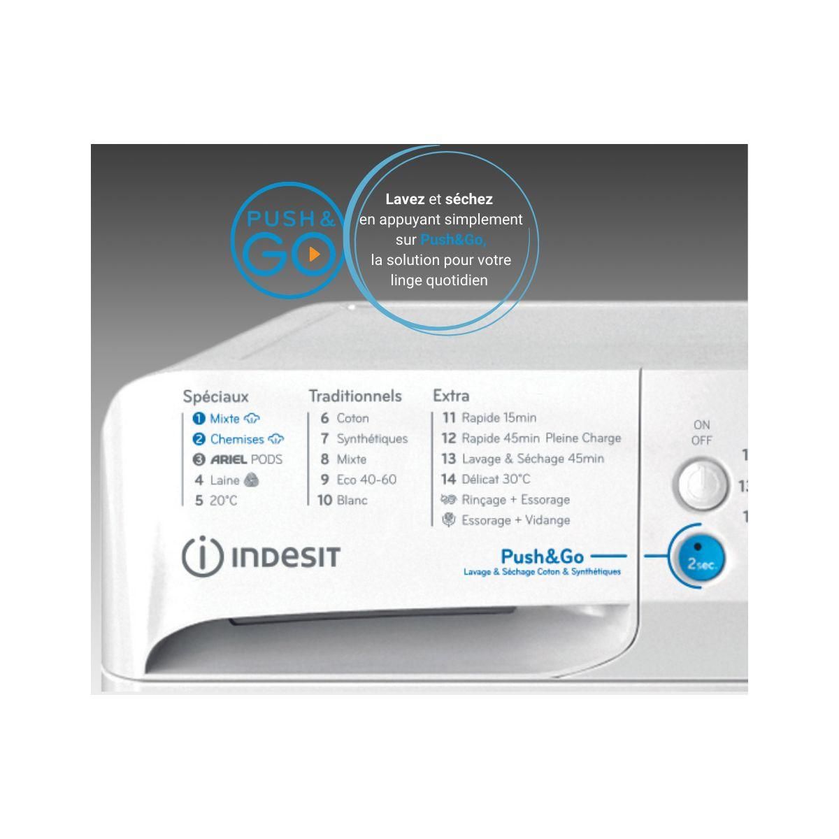 Indesit Lave linge séchant hublot BDE96435WKVFR