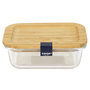 Voir la diapositive 1 : Paris Prix Lunch Box Verre & Bambou  Repas  32cl Transparent