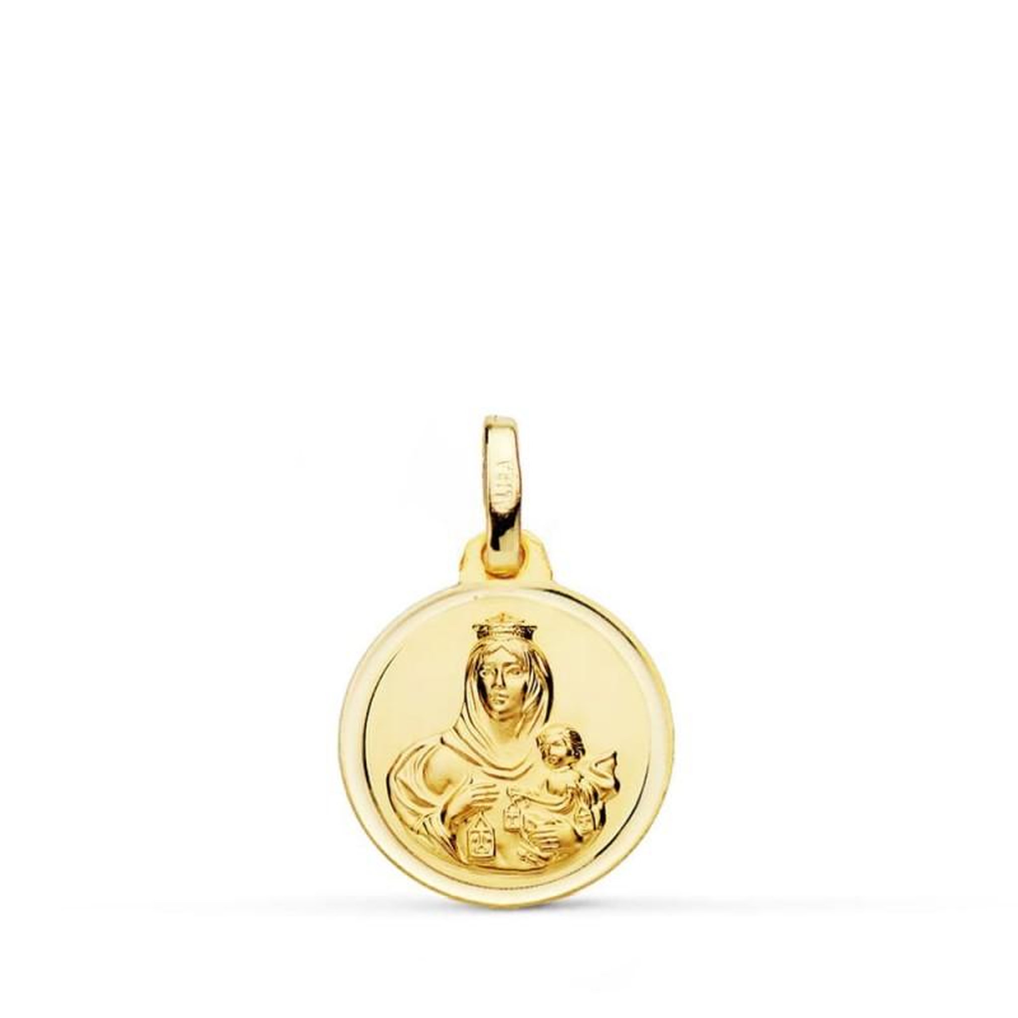 Voir la diapositive 3 : L'ATELIER D'AZUR Collier - Médaille Scapulaire Or Jaune - Chaîne Dorée
