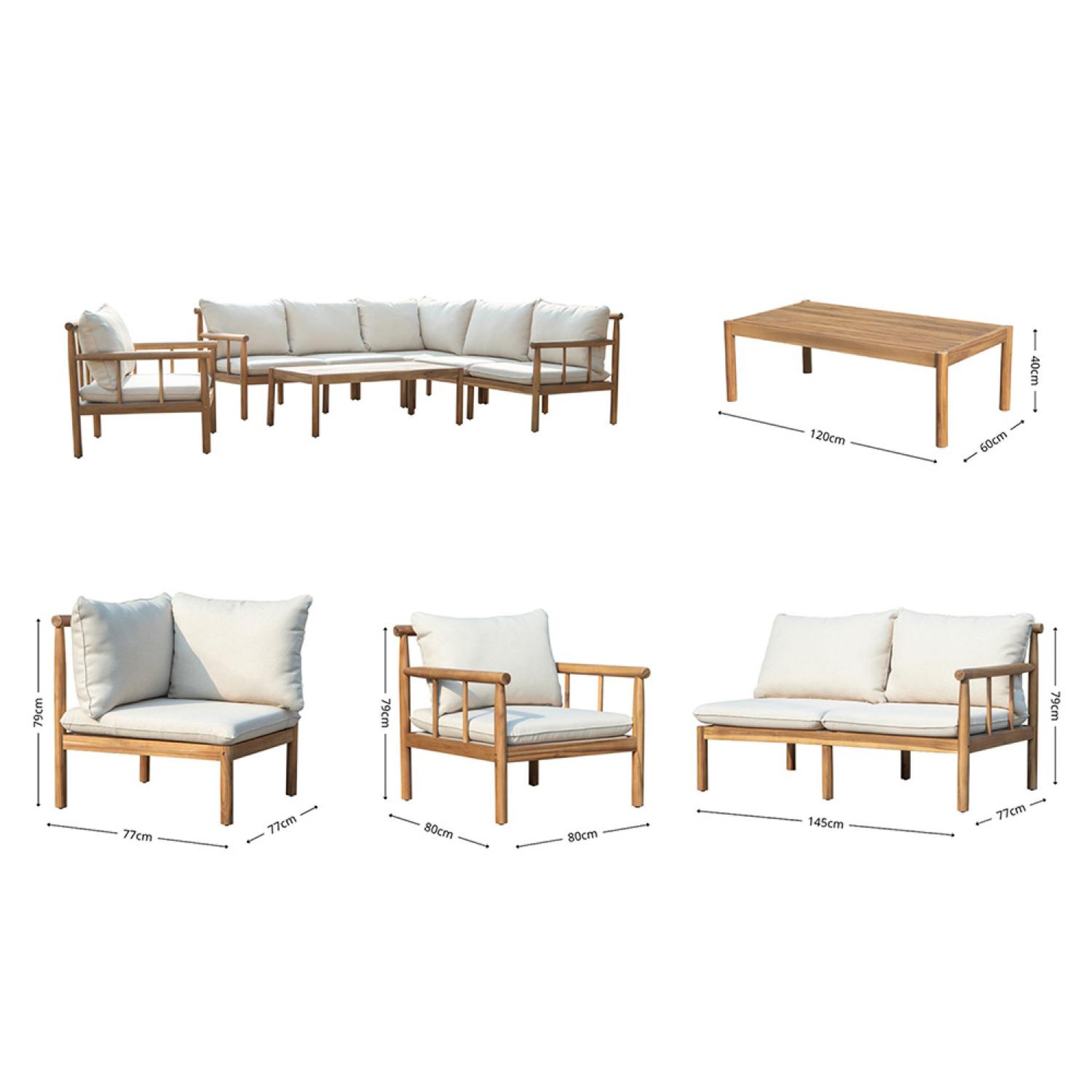 Voir la diapositive 3 : CONCEPT USINE Salon de jardin 6 places en bois d'acacia certifié fsc pakkret