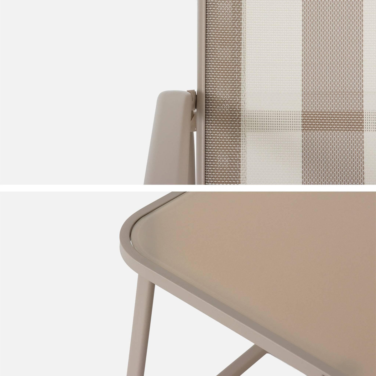 SWEEEK Salon de jardin en métal  et textilène pour 4 personnes, design