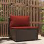 Voir la diapositive 1 : VIDAXL Canape central de jardin avec coussins marron resine tressee