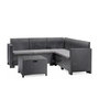 Voir la diapositive 1 : CONCEPT USINE Salon de jardin 4-5 places effet résine tressée gris anthracite avec table basse ISPARTA