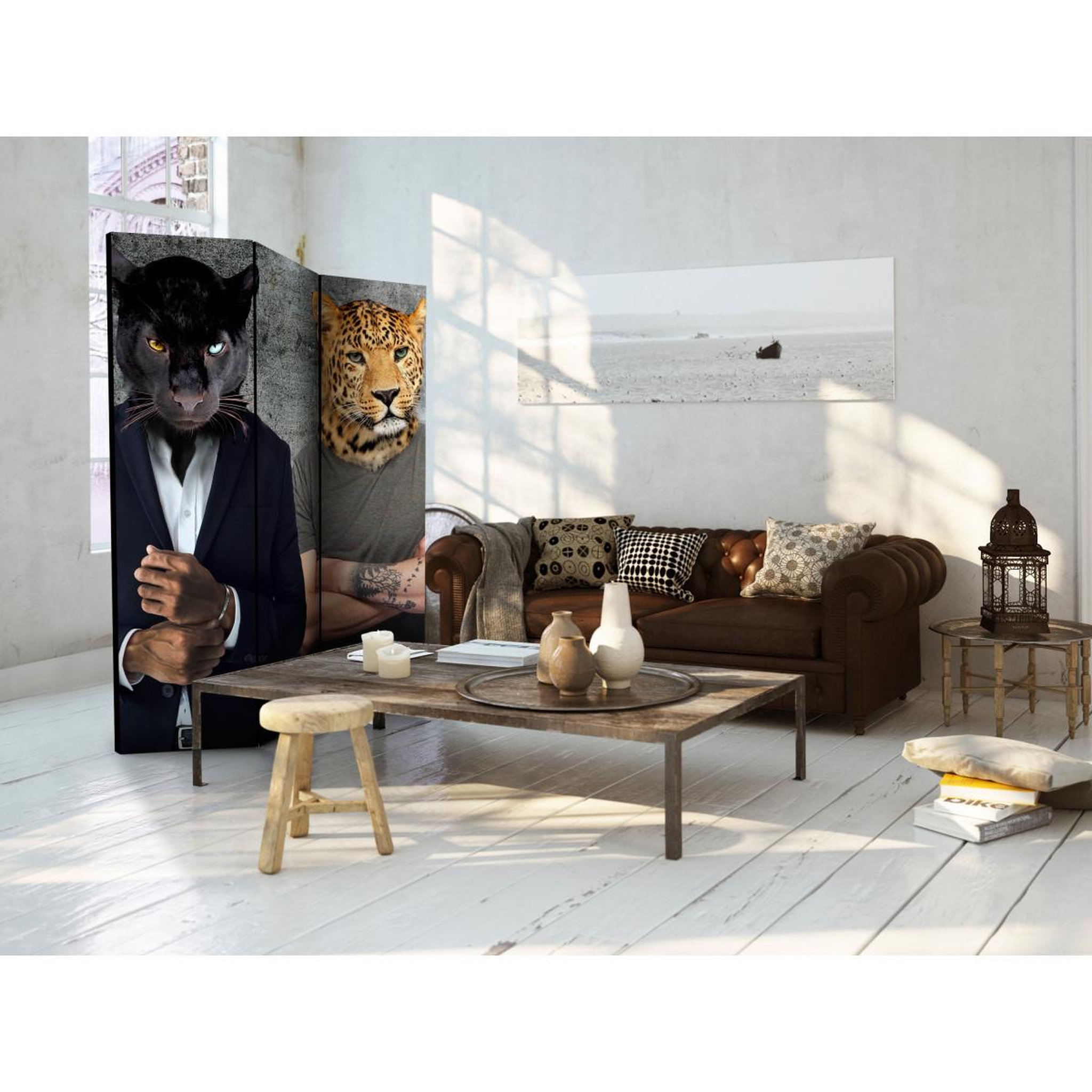 Voir la diapositive 2 : Paris Prix Paravent 3 volets  different faces  135x172cm