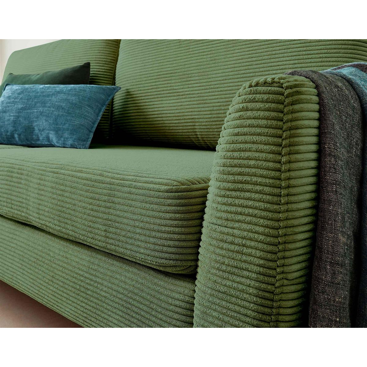 LISA DESIGN Dan - canapé 3 places - convertible avec coffre - en velours côtelé