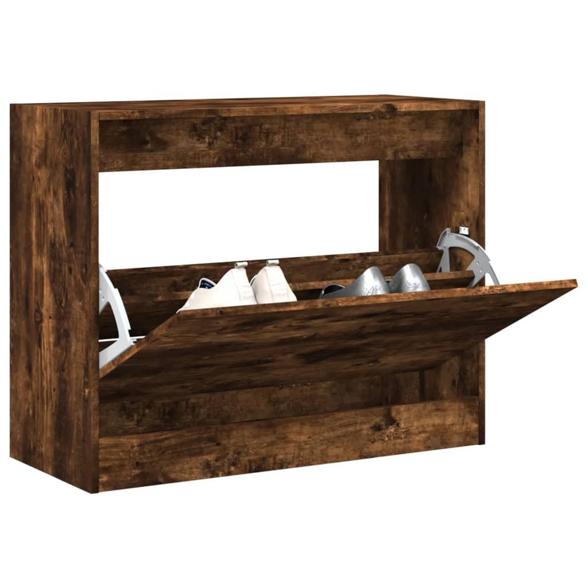 VIDAXL Armoire a chaussures chene fume 80x34x63 cm bois d'ingenierie