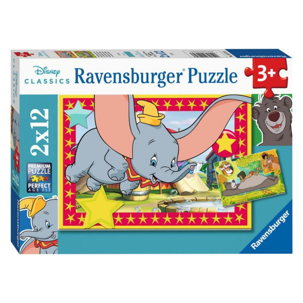 RAVENSBURGER Ravensburger - Disney Classics: Dumbo and Jungle Book Jigsaw Puzzle, 2x12pcs. 55753