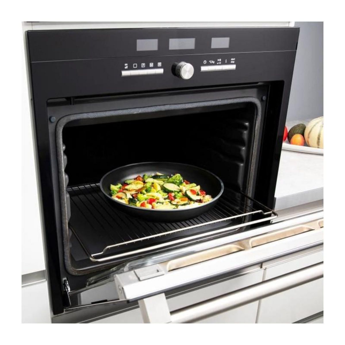 Arthur Martin Batterie de cuisine 10 pieces Arthur Martin - Aluminium - Tous feux sauf induction - Noir