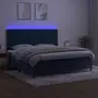 VIDAXL Sommier a lattes de lit matelas et LED Bleu fonce 200x200 cm
