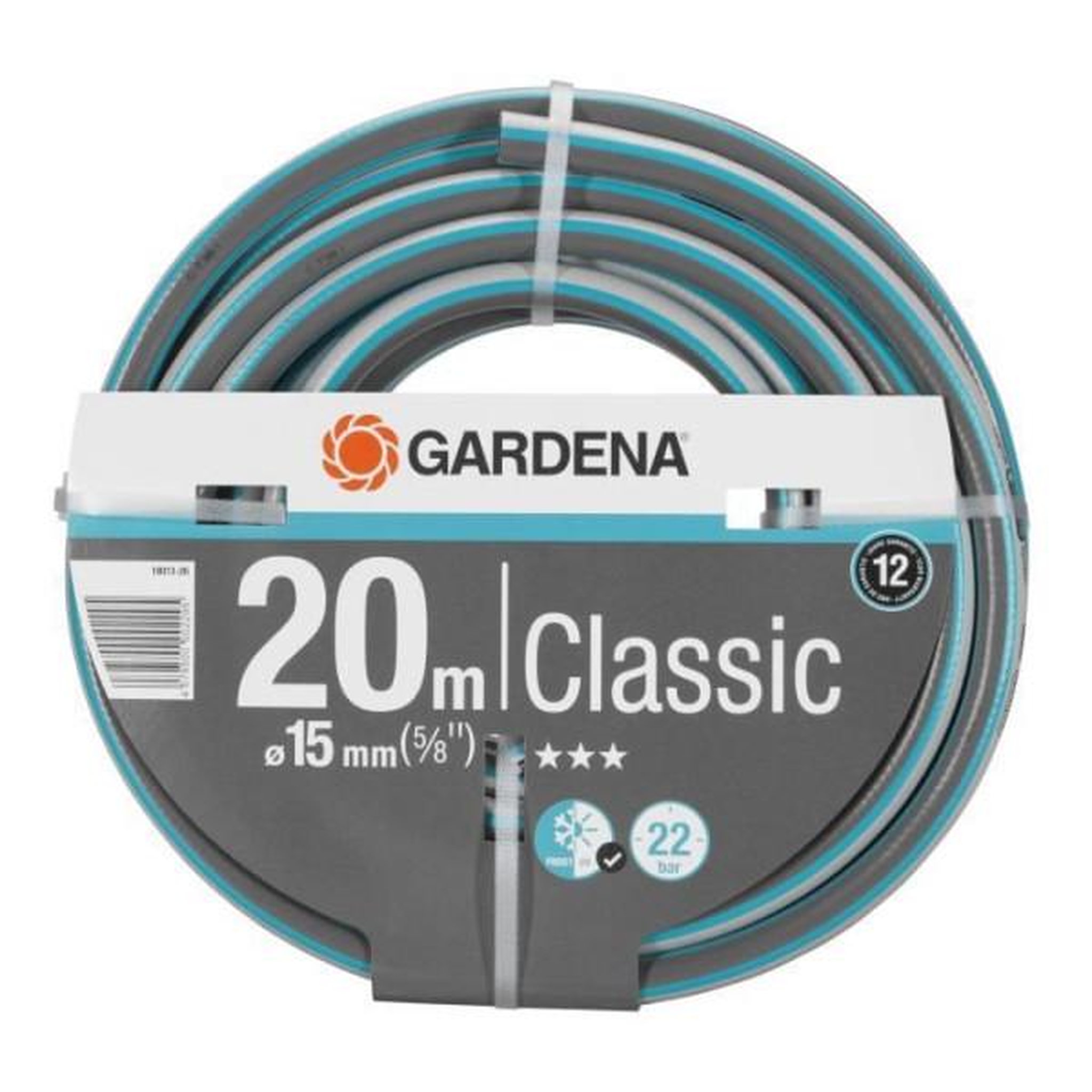 Voir la diapositive 2 : Gardena Tuyau d'arrosage classic gardena - longueur 20m - ø15mm - haute résistance pression 22 bar - garantie 12 ans