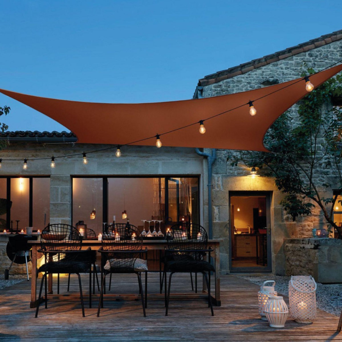 LINXOR Kit de fixation en acier inoxydable pour voile d'ombrage