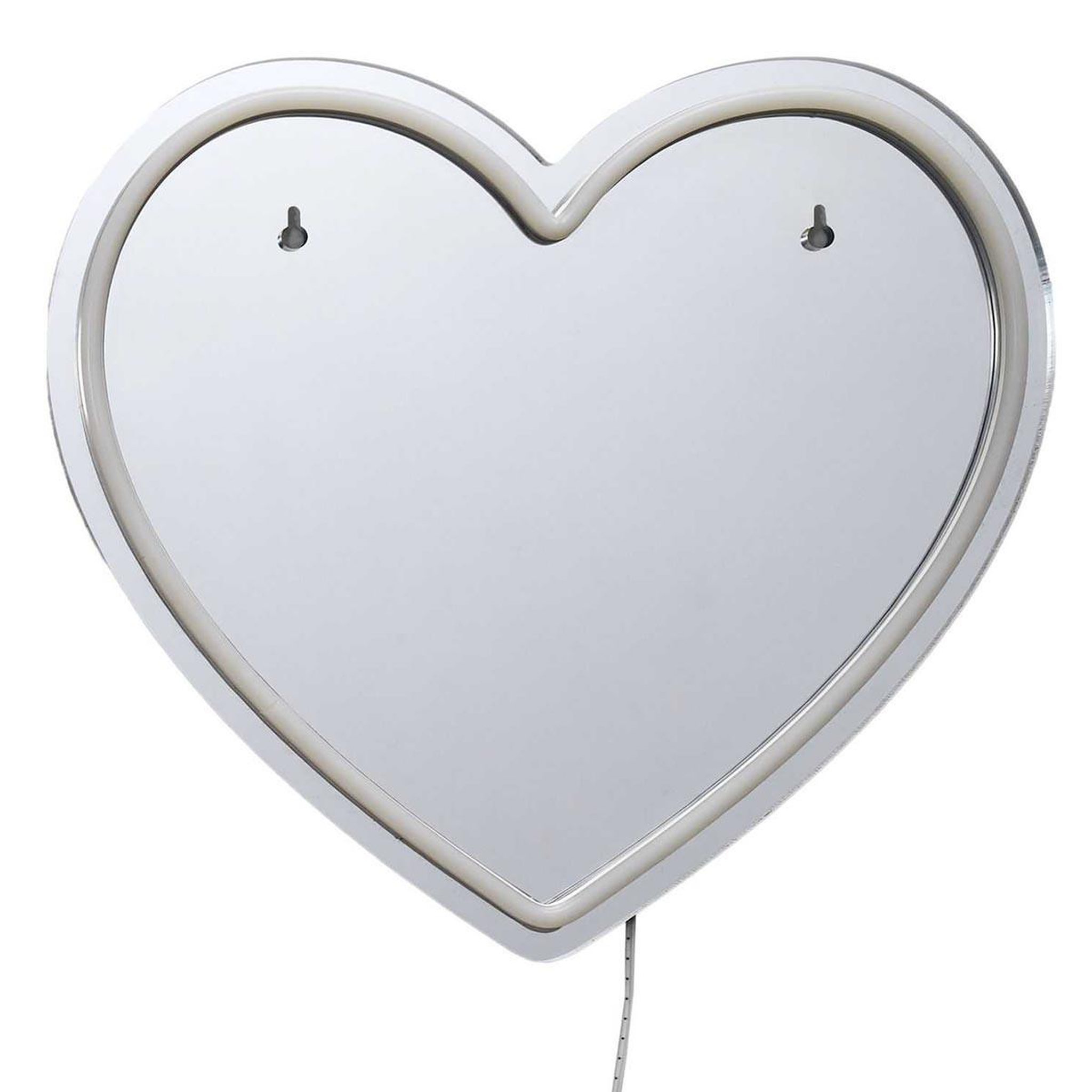 The Home Deco Factory Miroir LED Effet Néon  Cœur  30cm Rouge