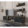 Voir la diapositive 3 : TOILINUX Meuble TV design marbré Ayden - L. 150 x H. 40 cm - Marron noix