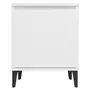 VIDAXL Table de chevet avec pieds en metal Blanc 40x30x50 cm