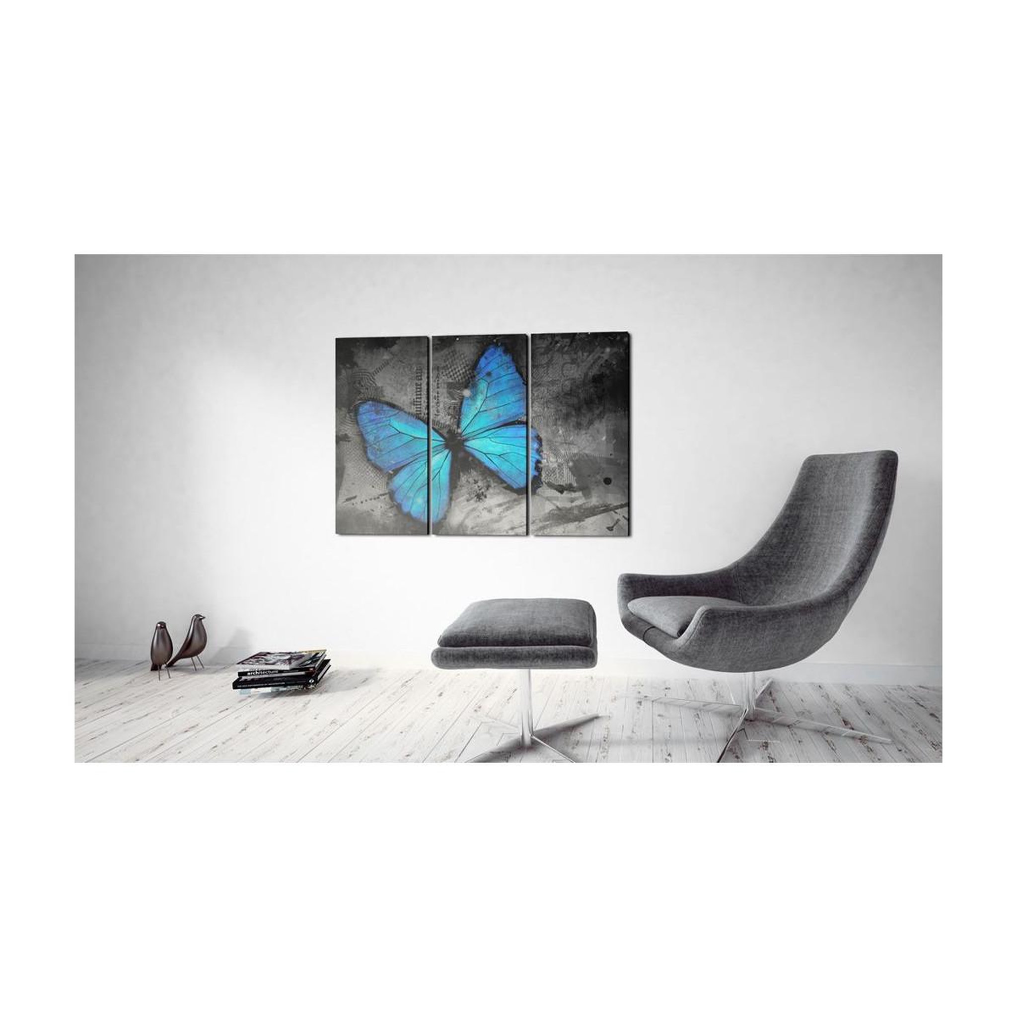 Voir la diapositive 2 : Paris Prix Tableau Imprimé 3 Panneaux  Etude D'un Papillon