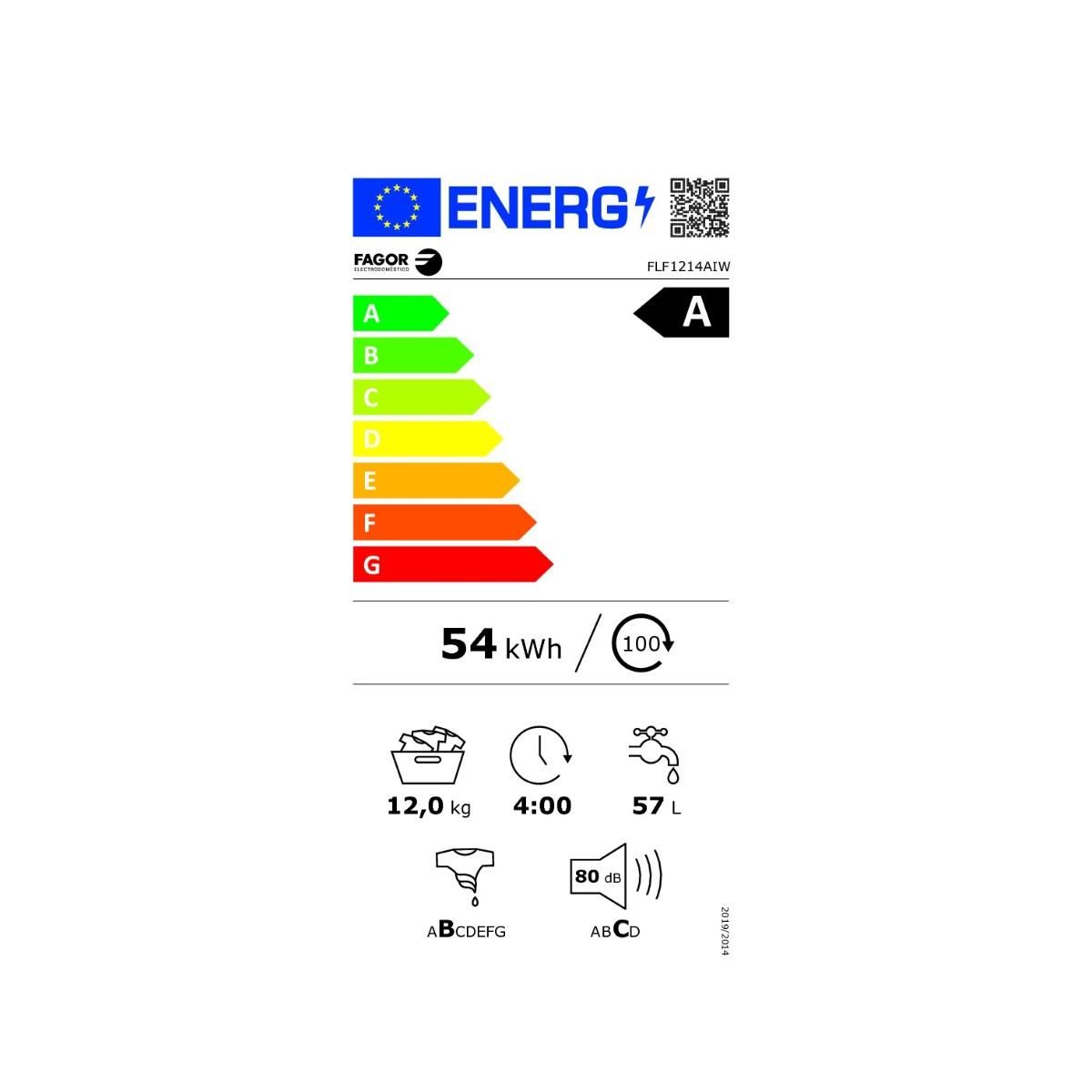 Fagor Lave-linge hublot 12kg 1400trs/min - FLF1214AIW