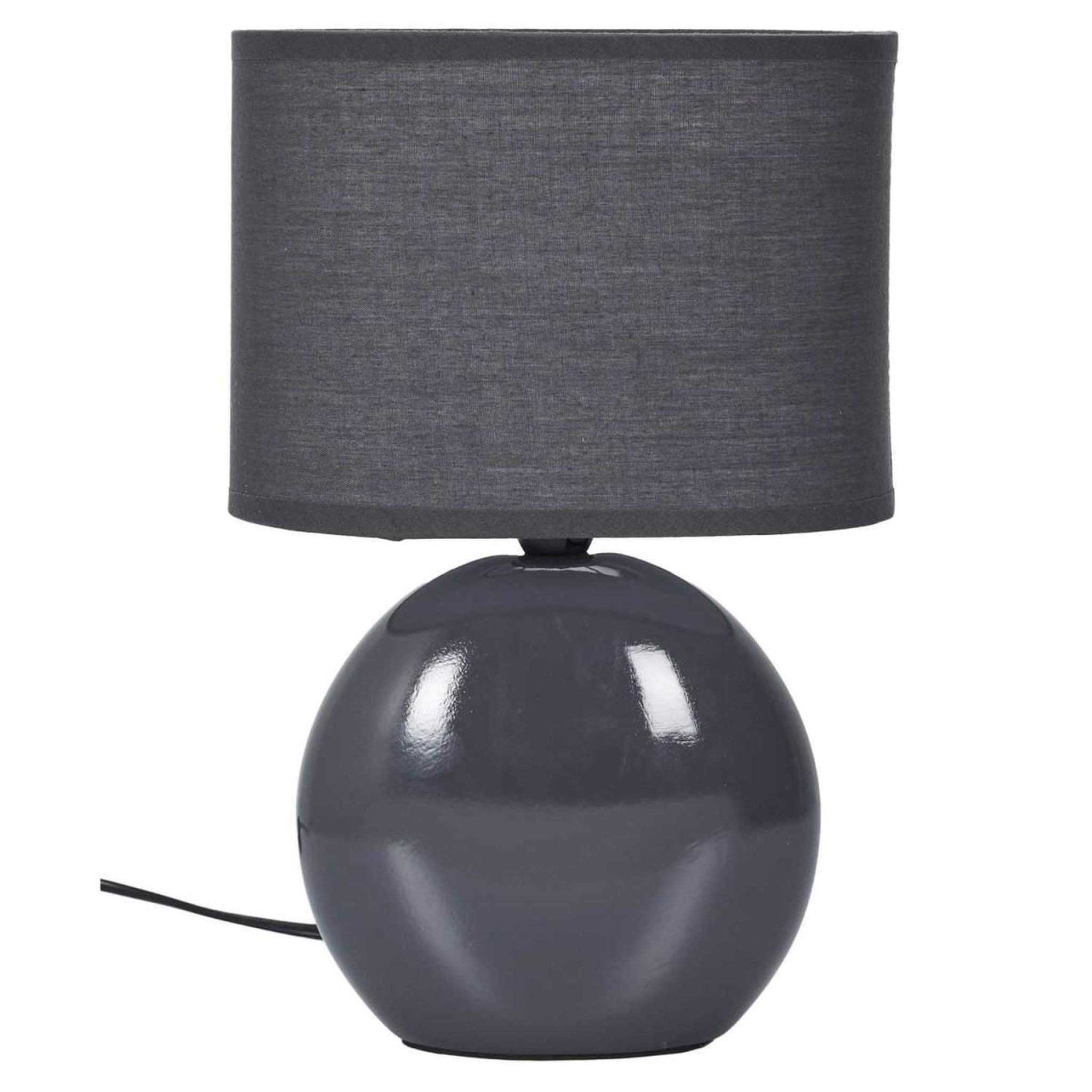 Voir la diapositive 2 : The Home Deco Factory Lampe à poser en porcelaine  janna  30cm anthracite