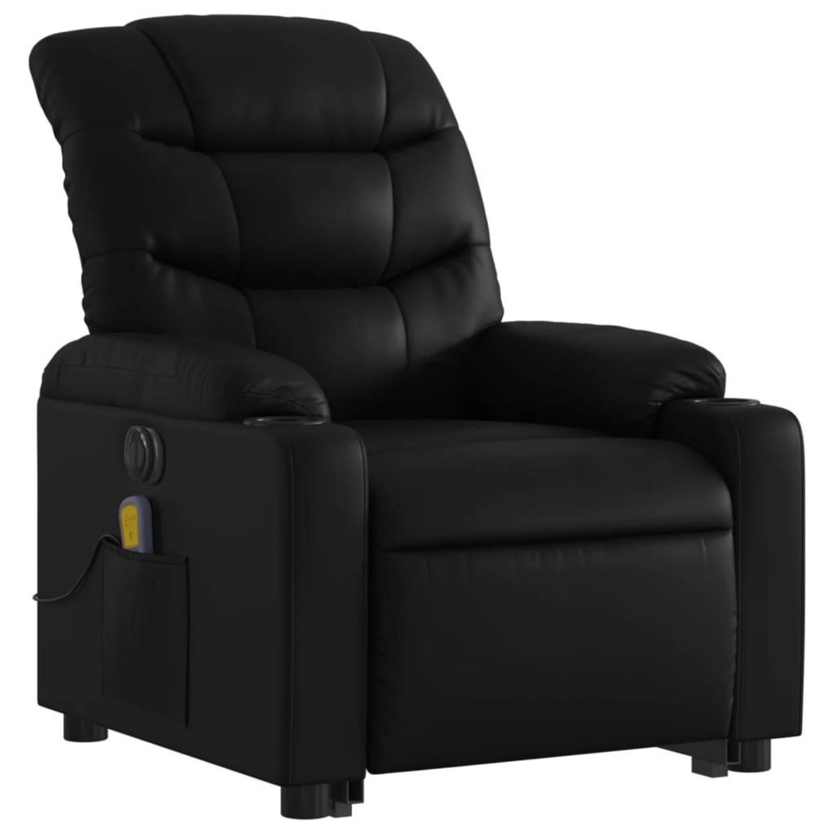 VIDAXL Fauteuil inclinable de massage electrique noir similicuir