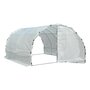 Voir la diapositive 1 : OUTSUNNY Serre de jardin tunnel surface sol 12 m² 4L x 3l x 2H m châssis tubulaire renforcé 25 mm double porte avec poignées blanc