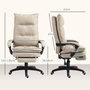 Voir la diapositive 3 : HOMCOM Fauteuil de bureau direction massant hauteur réglable dossier inclinable repose-pied intégré toile de lin beige