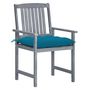 Voir la diapositive 2 : VIDAXL Chaises de jardin et coussins lot de 8 Bois acacia solide Gris