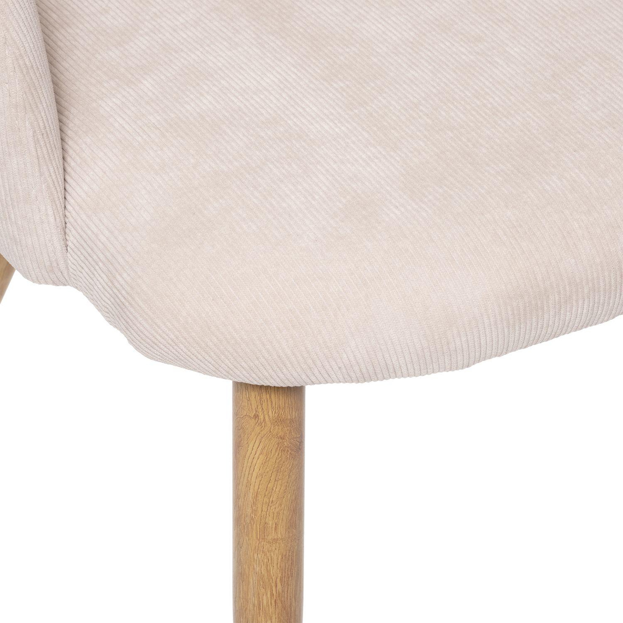 Voir la diapositive 6 : TOILINUX Lot de 4 chaises en velours côtelé et pieds effet hêtre CELESTE