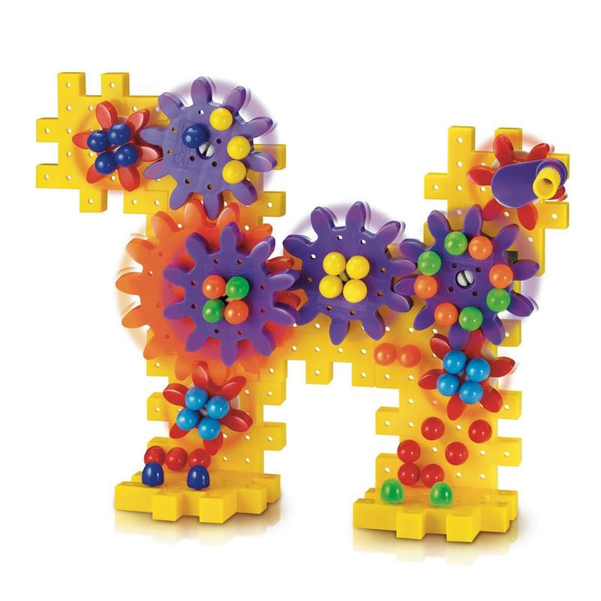 Voir la diapositive 3 : Quercetti Quercetti Tandwielenset Dog & flower, 80dlg.