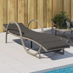 VIDAXL Chaise longue et coussin gris clair 60x199x42 cm resine tressee