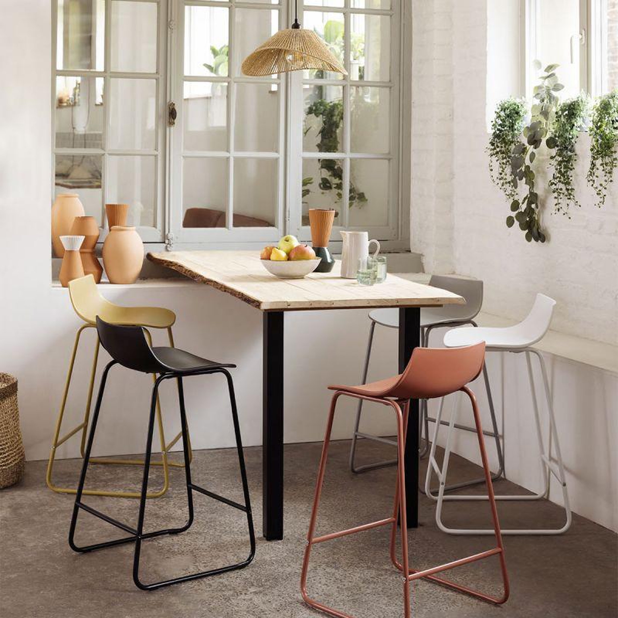 Voir la diapositive 5 :  Lot de 4 Tabourets de Bar  Otac  82cm Blanc