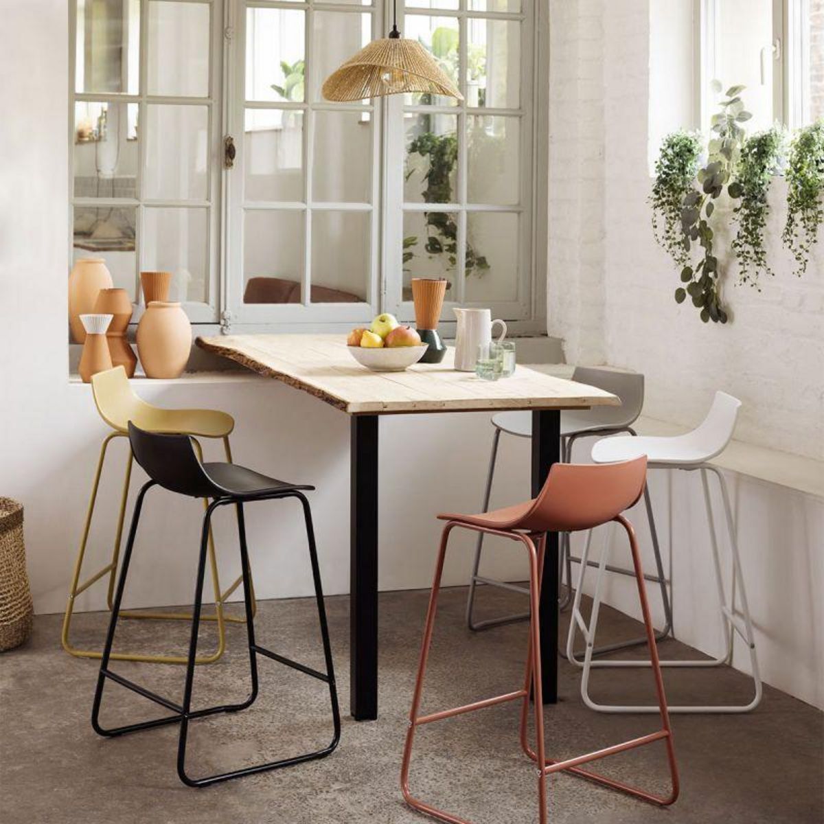  Lot de 4 Tabourets de Bar  Otac  82cm Blanc