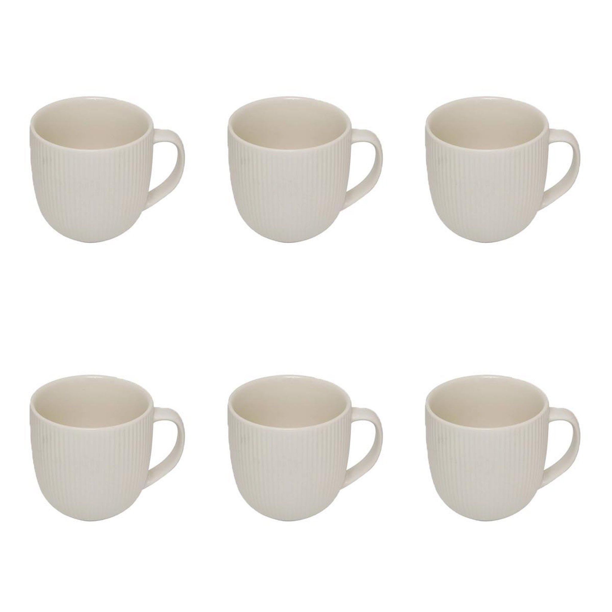 SECRET DE GOURMET Lot de 6 mugs en porcelaine  strata  21cl blanc