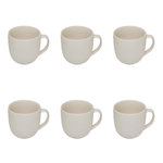 SECRET DE GOURMET Lot de 6 Mugs en Porcelaine  Strata  21cl Blanc