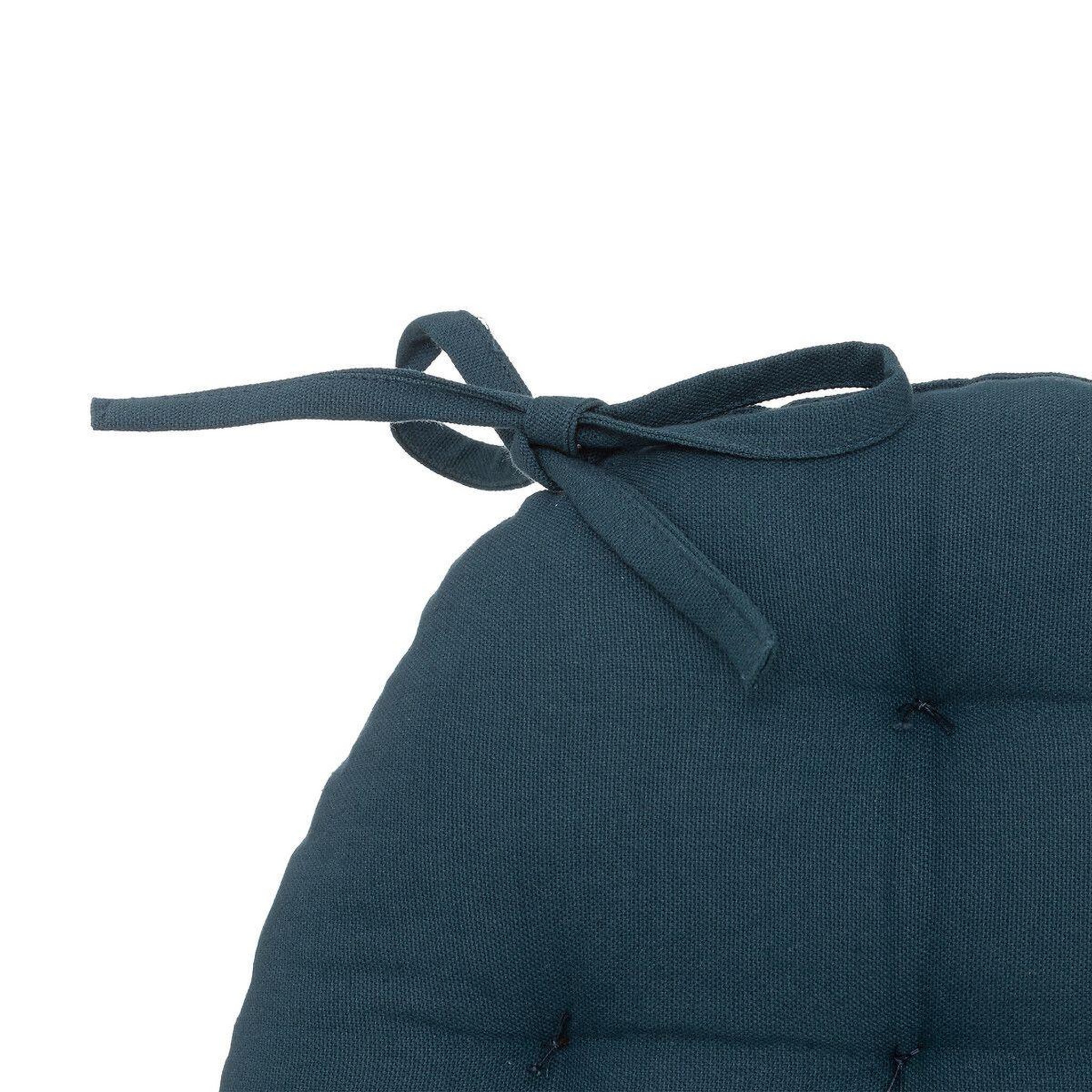 Voir la diapositive 2 : ATMOSPHERA Galette de chaise ronde  leana  38cm bleu égéen