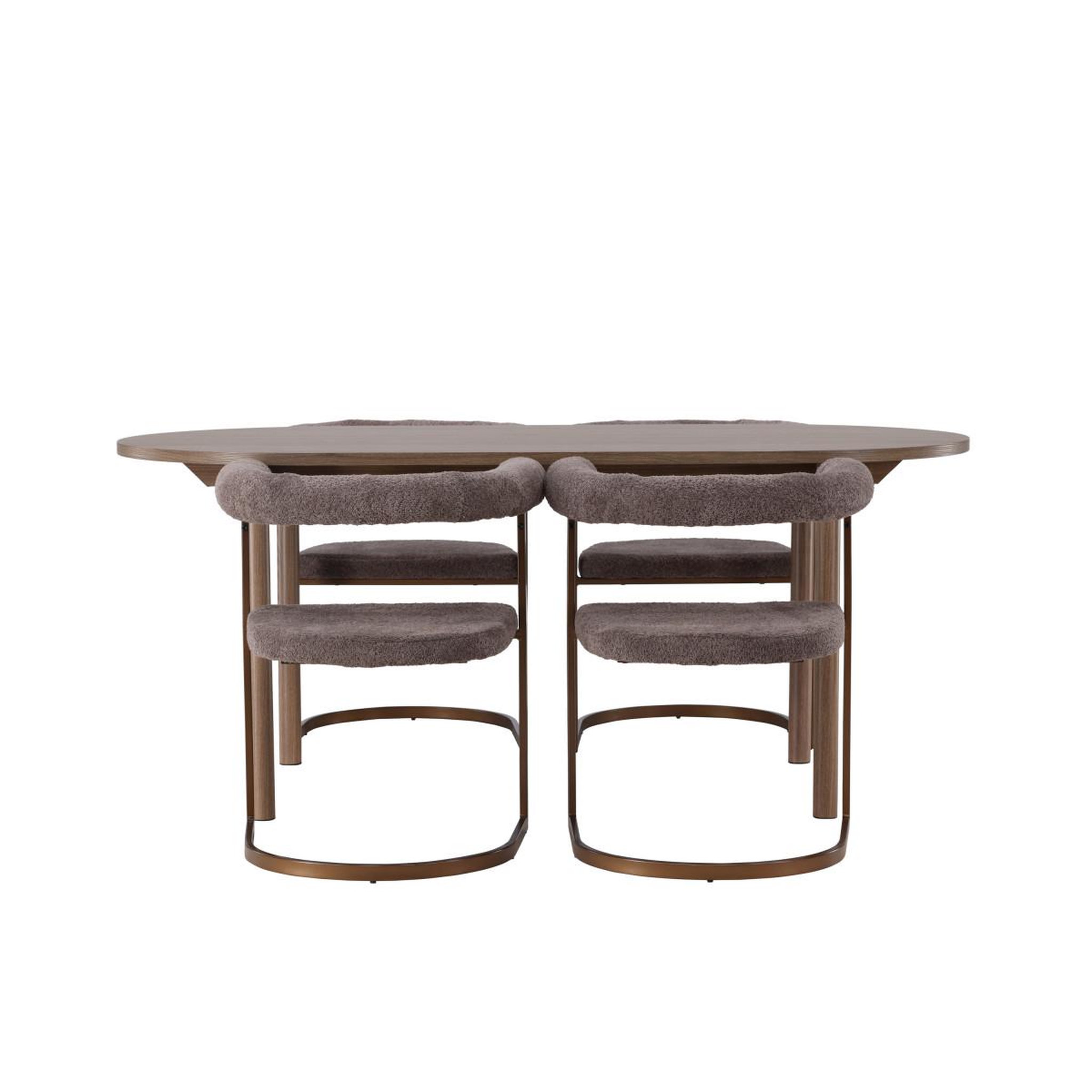 Voir la diapositive 2 : Paris Prix Ensemble table à manger & 4 chaises  andy & morning  180cm naturel & marron